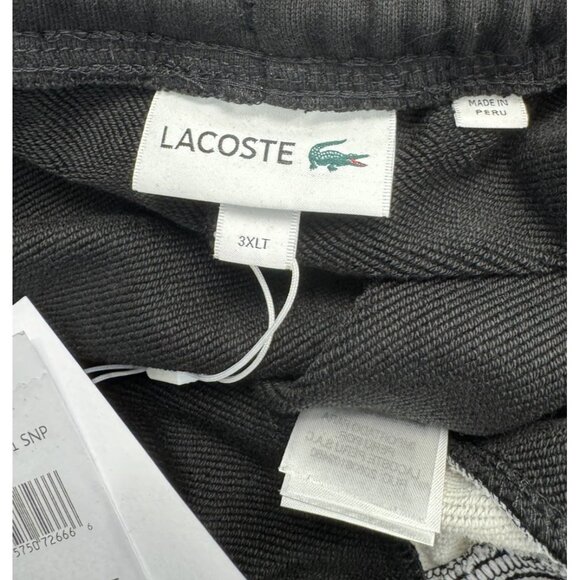LACOSTE Size 3XLT Tall Graphic Logo Gray & Black Sweatpants NWT $130 - Picture 9 of 15